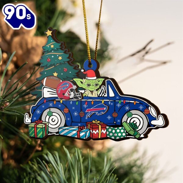 NFL Buffalo Bills And Baby Yoda Christmas Ornament