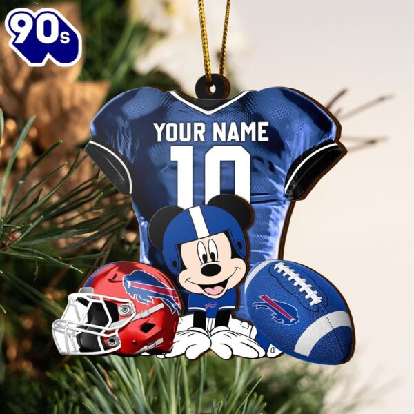 NFL Buffalo Bills Mickey Mouse Christmas Ornament Custom Your Name And Number