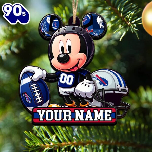 NFL Buffalo Bills Mickey Mouse Ornament Personalized Your Name