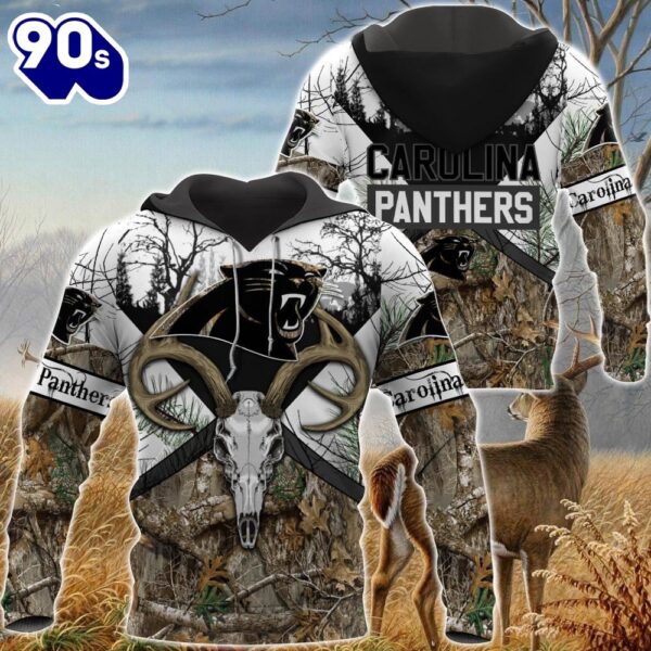 NFL Carolina Panthers Hunting Camo Style 3d Hoodie