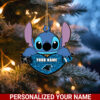 NFL Carolina Panthers Stitch Custom Name Ornament Football Team And St With Heart Ornament
