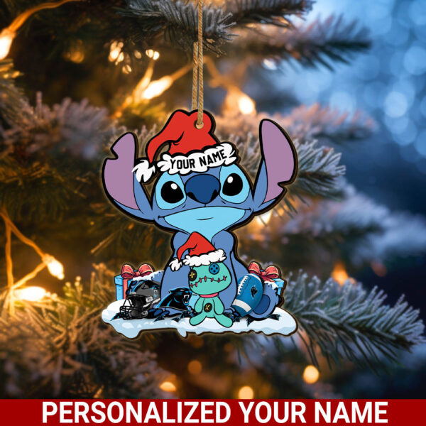 NFL Carolina Panthers Wooden Ornament Personalized Your Name