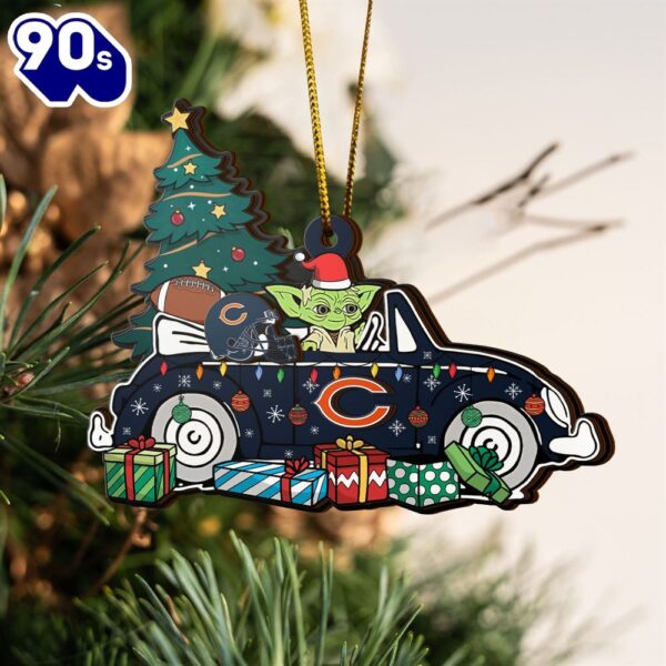 NFL Chicago Bears And Baby Yoda Christmas Ornament