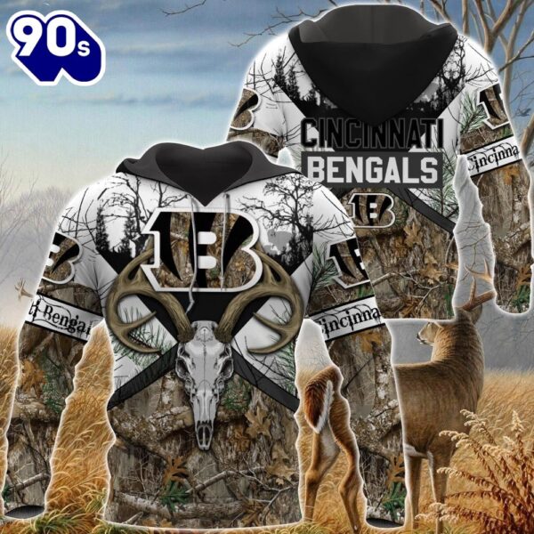 NFL Cincinnati Bengals Hunting Camo Style 3d Hoodie