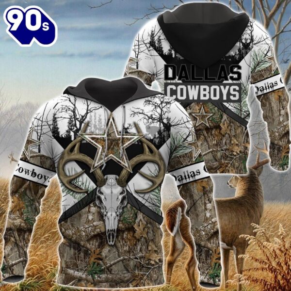 NFL Dallas Cowboys Hunting Camo Style 3d Hoodie