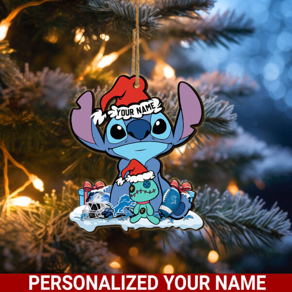 NFL Detroit Lions Wooden Ornament Personalized Your Name