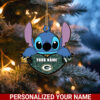 NFL Green Bay Packers Stitch Custom Name Ornament Football Team And St With Heart Ornament