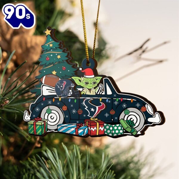 NFL Houston Texans And Baby Yoda Christmas Ornament