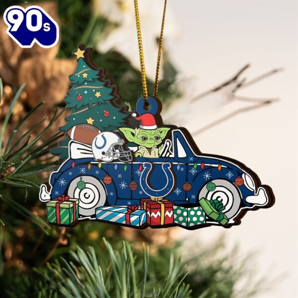 NFL Indianapolis Colts And Baby Yoda Christmas Ornament