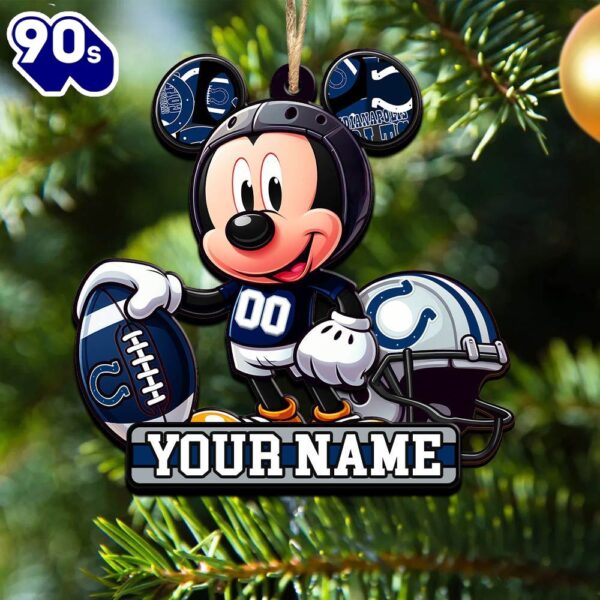 NFL Indianapolis Colts Mickey Mouse Ornament Personalized Your Name