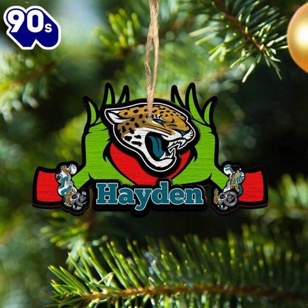 NFL Jacksonville Jaguars Grinch Christmas Ornament Personalized Your Name