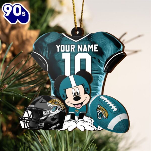 NFL Jacksonville Jaguars Mickey Mouse Christmas Ornament Custom Your Name And Number