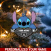 NFL Las Vegas Raiders Stitch Custom Name Ornament Football Team And St With Heart Ornament