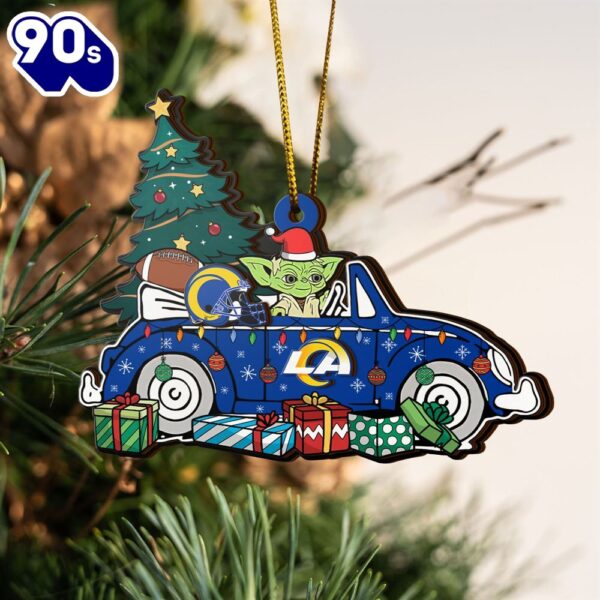 NFL Los Angeles Rams And Baby Yoda Christmas Ornament