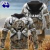 NFL Los Angeles Rams Hunting Camo Style 3d Hoodie