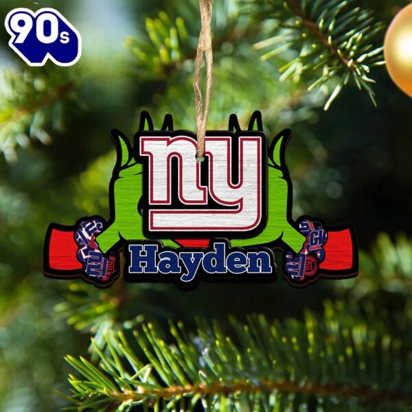 NFL New York Giants Grinch Christmas Ornament Personalized Your Name