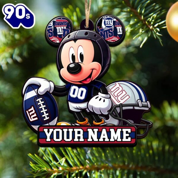 NFL New York Giants Mickey Mouse Ornament Personalized Your Name