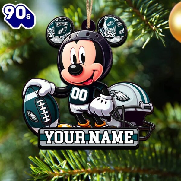 NFL Philadelphia Eagles Mickey Mouse Ornament Personalized Your Name