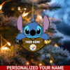 NFL Pittsburgh Steelers Stitch Custom Name Ornament Football Team And St With Heart Ornament