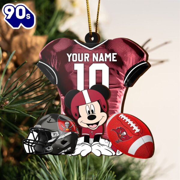 NFL Tampa Bay Buccaneers Mickey Mouse Christmas Ornament Custom Your Name And Number