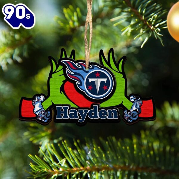 NFL Tennessee Titans Grinch Christmas Ornament Personalized Your Name