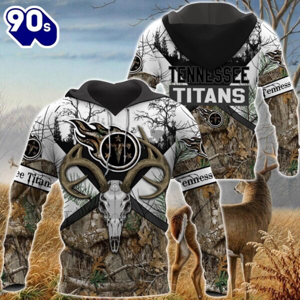 NFL Tennessee Titans Hunting Camo Style 3d Hoodie