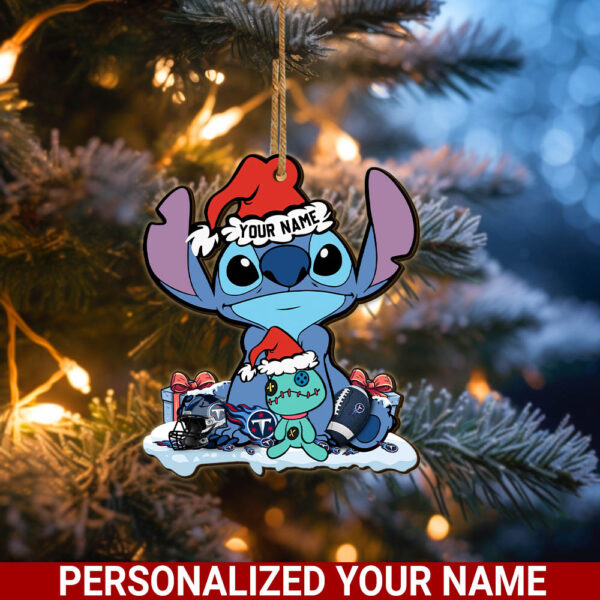 NFL Tennessee Titans Wooden Ornament Personalized Your Name
