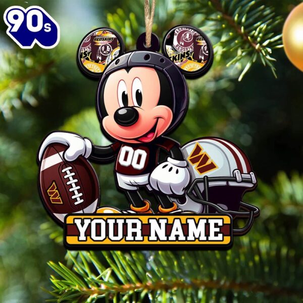NFL Washington Commanders Mickey Mouse Ornament Personalized Your Name