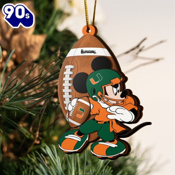 Ncaa Miami Hurricanes Mickey Mouse Christmas Ornament