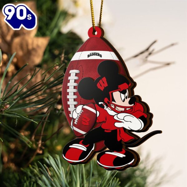 Ncaa Wisconsin Badgers Mickey Mouse Christmas Ornament