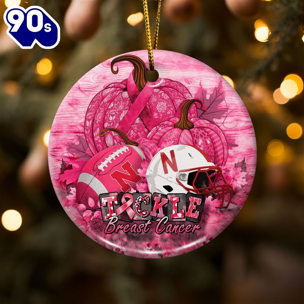 Nebraska Cornhuskers Breast Cancer And Sport Team Ceramic Ornament Nebraska Cornhuskers Breast Cancer And Sport Team Ceramic Ornament