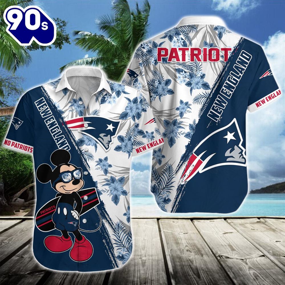 New England Patriots Team NFL Mickey Hawaiian Beach Shirt New England Patriots Team NFL Mickey Hawaiian Beach Shirt