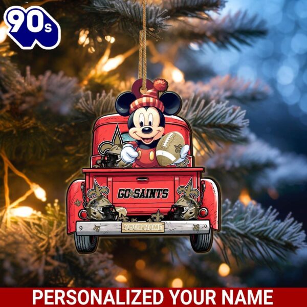 New Orleans Saints Mickey Mouse Ornament Personalized Your Name Sport Home Decor