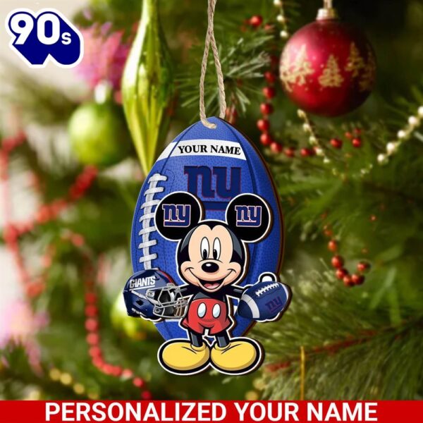 New York Giants And Mickey Mouse Ornament Personalized Your Name