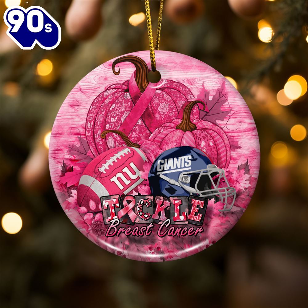 New York Giants Breast Cancer And Sport Team Ceramic Ornament New York Giants Breast Cancer And Sport Team Ceramic Ornament