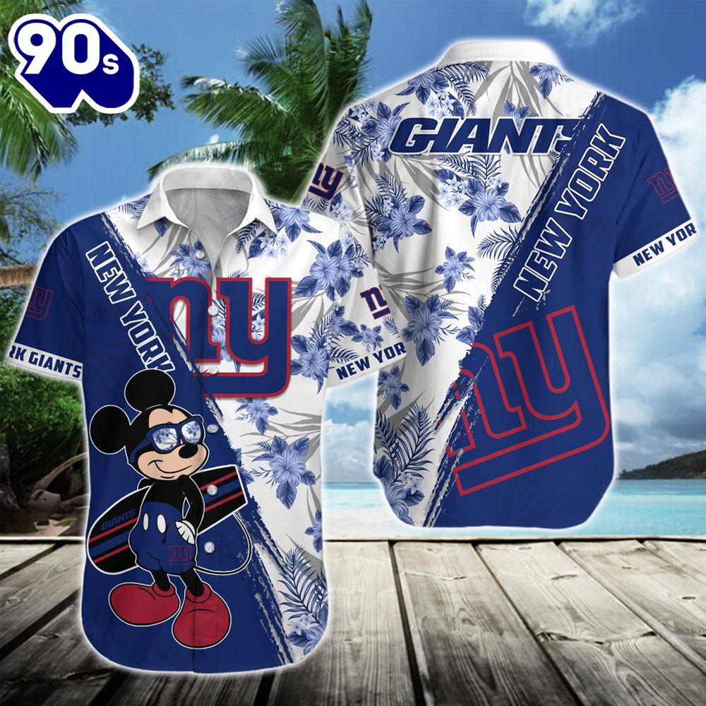 New York Giants Team NFL Mickey Hawaiian Beach Shirt New York Giants Team NFL Mickey Hawaiian Beach Shirt