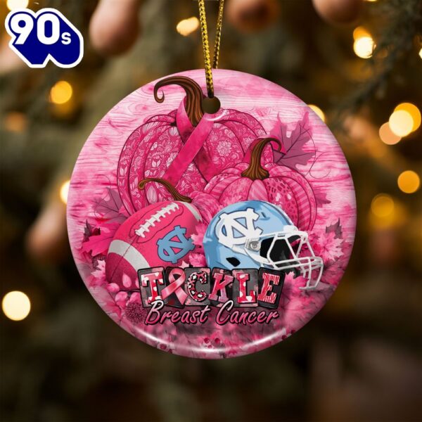 North Carolina Tar Heels  Breast Cancer And Sport Team Ceramic Ornament