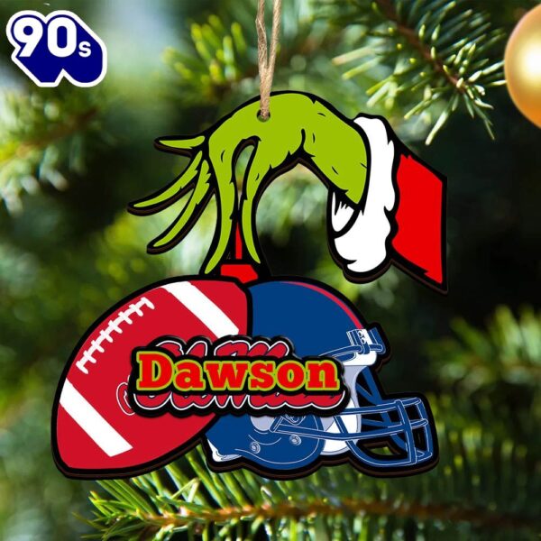 Ole Miss Rebels Personalized Your Name Grinch And Football Ornament