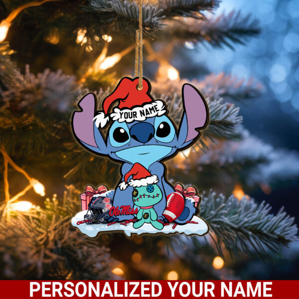 Ole Miss RebelsStitch Custom Name Ornament NCAA And St Ornament