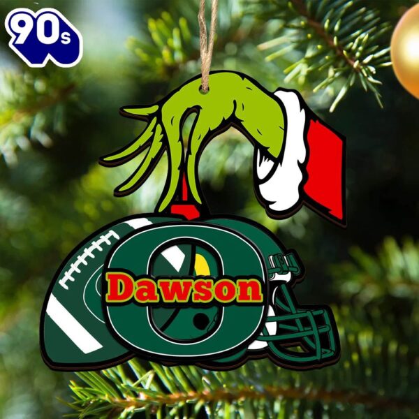 Oregon Ducks Personalized Your Name Grinch And Football Ornament