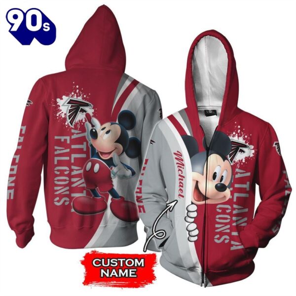 Personalized Atlanta Falcons Mickey Mouse All Over Print 3D Shirt