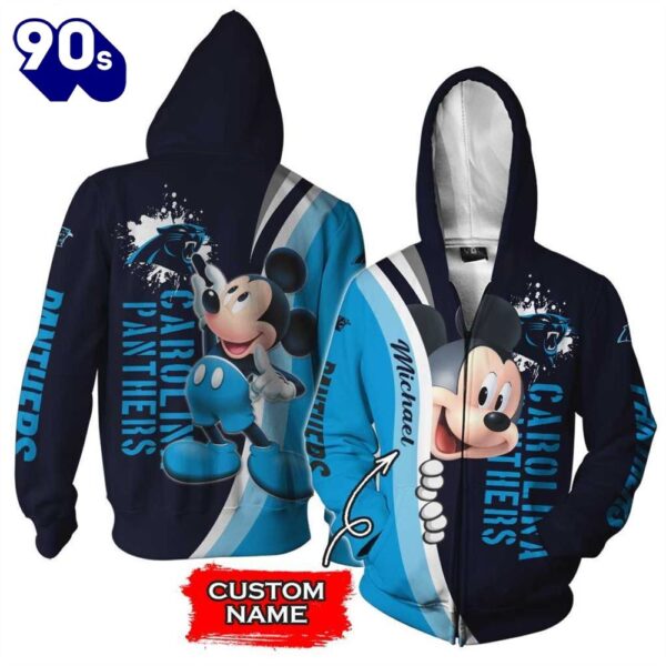 Personalized Carolina Panthers Mickey Mouse All Over Print 3D Shirt