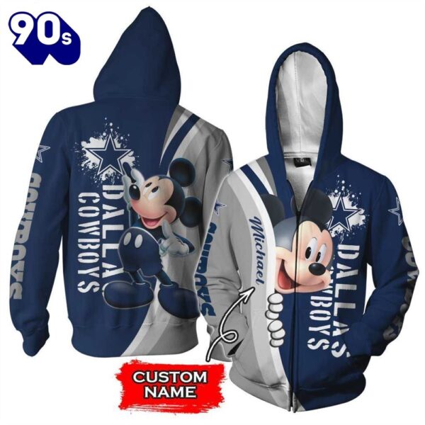 Personalized Dallas Cowboys Mickey Mouse All Over Print 3D Shirt