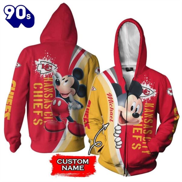 Personalized Kansas City Chiefs Mickey Mouse All Over Print 3D Shirt