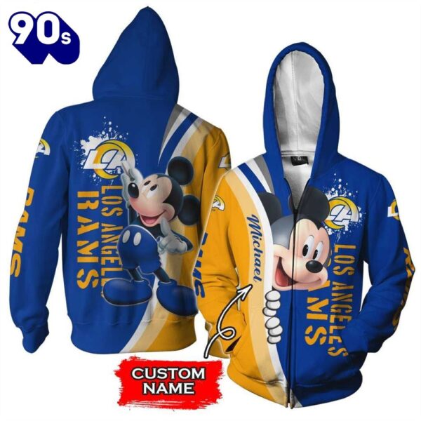 Personalized Los Angeles Rams Mickey Mouse All Over Print 3D Shirt