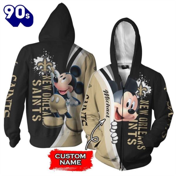 Personalized New Orleans Saints Mickey Mouse All Over Print 3D Shirt