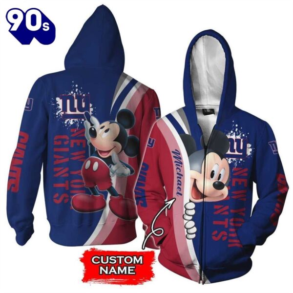 Personalized New York Giants Mickey Mouse All Over Print 3D Shirt