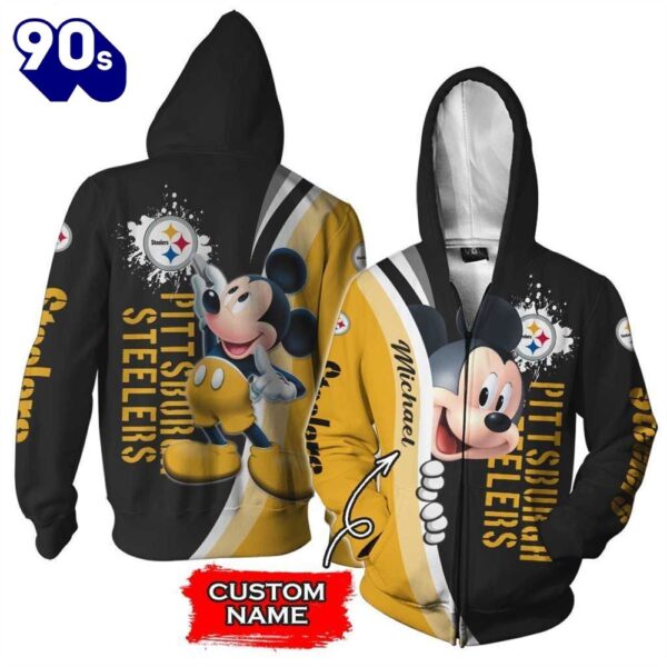 Personalized Pittsburgh Steelers Mickey Mouse All Over Print 3D Shirt