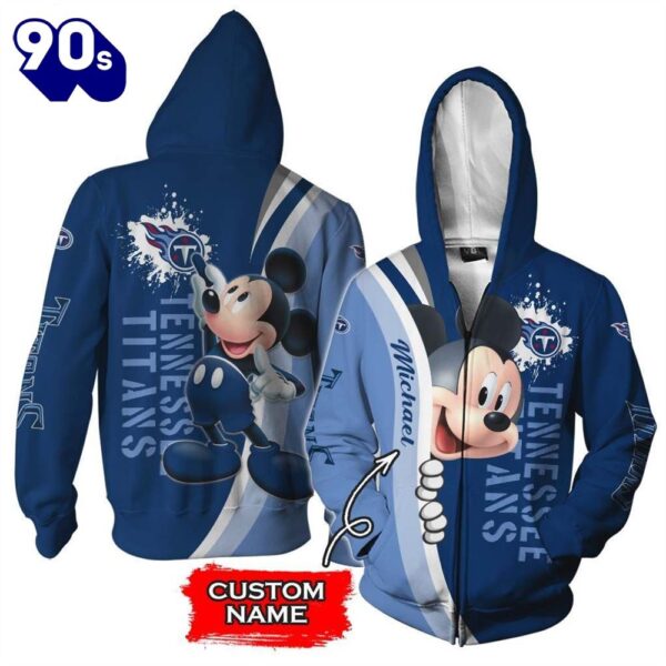 Personalized Tennessee Titans Mickey Mouse All Over Print 3D Shirt