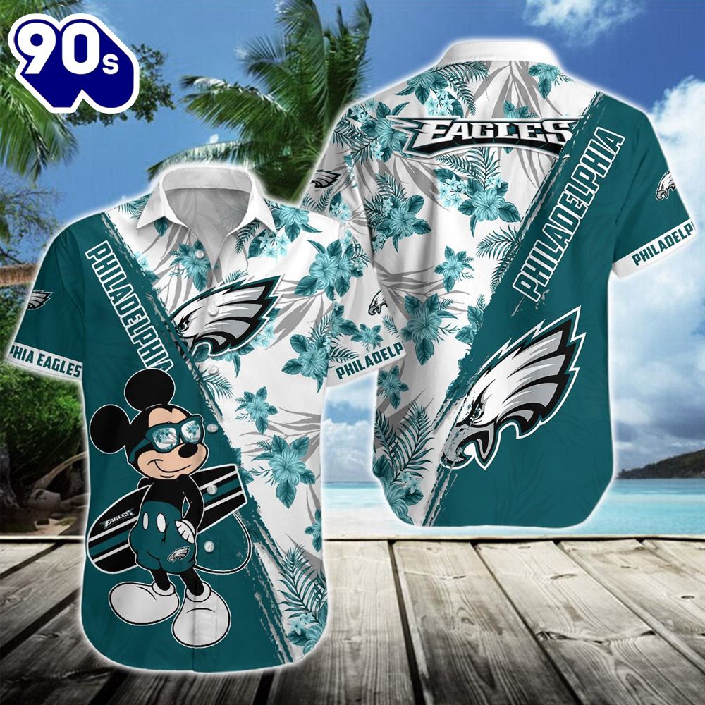 Philadelphia Eagles Team NFL Mickey Hawaiian Beach Shirt Philadelphia Eagles Team NFL Mickey Hawaiian Beach Shirt